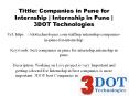 Best Companies in Pune for Internship | Internship in Pune | 3DOT Technologies PowerPoint PPT Presentation