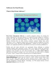 Software for Real Estate