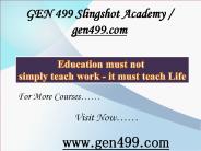 GEN 499 Slingshot Academy / gen499.com