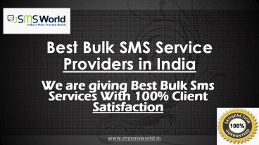 Best Bulk SMS Service Providers in India
