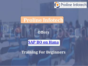 SAP HANA BO Training