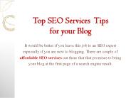 Top SEO Services  Tips for your Blog