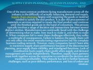 Supply chain planning, demand planning, and S&OP