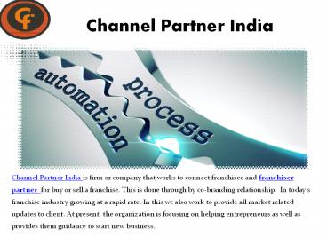 channel partner opportunities in india