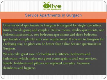 Service apartments in Gurgaon