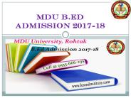 MDU B.ED Admission 2017-18
