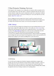 Best Remote Meeting Services