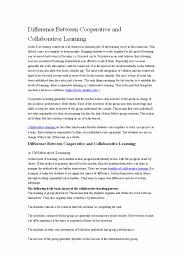 Difference Between Cooperative and Collaborative Learning