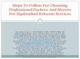 Steps To Follow For Choosing Professional Packers And Movers For Hyderabad Relocate Services
