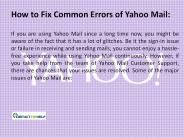 How to fix Common Errors of Yahoo Mail
