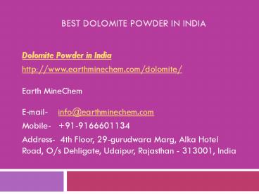 Best Dolomite Powder in India