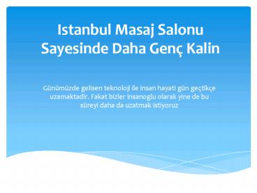 istanbul masaj salonu
