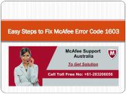 Easy Steps to Fix McAfee Error Code 1603