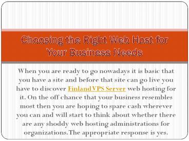 Choosing the Right Web Host for Your Business Needs