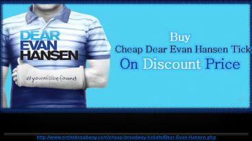 Dear Evan Hansen Cheap Theaters Tickets