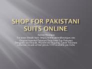 Shop for Pakistani Suits Online