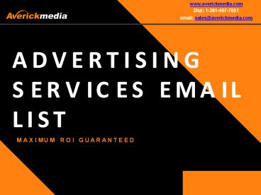 Advertising Services Email List