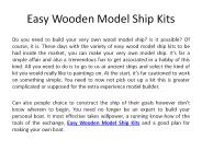 Easy Wooden Model Ship Kits
