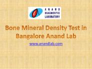 Bone Mineral Density Test in Bangalore - AnandLab