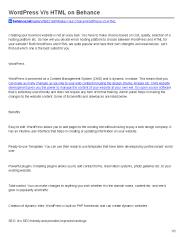 WordPress V/s HTML on Behance
