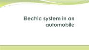 Electric system in an automobile