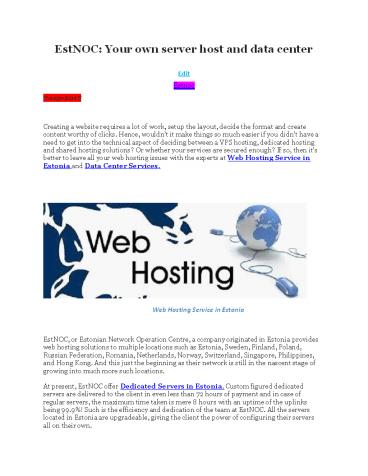 Your own server host and data center