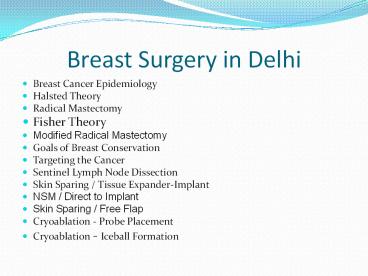 Breast Surgery in Delhi