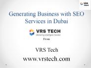 Generating business with seo services in dubai