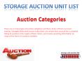 Auction Categories By Storage Unit Auction List PowerPoint PPT Presentation