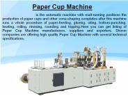 Paper Cup Machine manufacturers