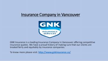 Insurance Company in Vancouver