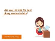 Are You looking for Best Pinoy HireVirtual Assistant