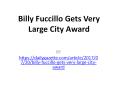Billy Fuccillo Gets Very Large City Award PowerPoint PPT Presentation