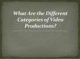 what are the different categories of video PowerPoint PPT Presentation