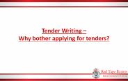 Tender Writing - Why bother applying for tenders?