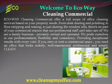 Janitorial Services in New Jersey | ECO-WAY Cleaning Commercial