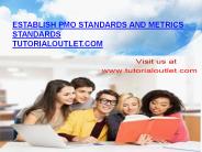Establish PMO Standards and Metrics Standards