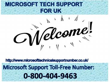 Microsoft Support Number UK