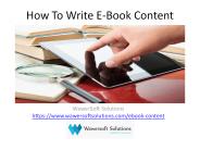 How to Create Ebook Content