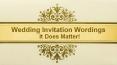 Affect Of Wording In Wedding Invitation Cards PowerPoint PPT Presentation