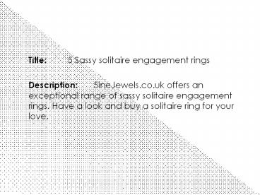 5 Sassy solitaire engagement rings