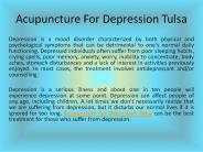Acupuncture For Depression Tulsa