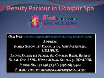 Beauty Parlour in Udaipur Spa
