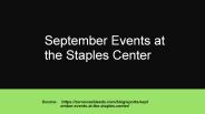 September Events at the Staples Center