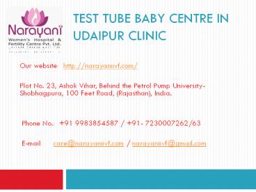 Test tube baby centre in Udaipur Clinic