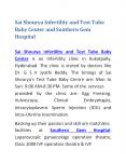 Sai Shourya Infertility and Test Tube Baby Center and Southern Gem Hospital PowerPoint PPT Presentation