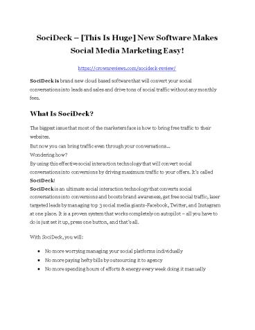 SociDeck review & massive +100 bonus items