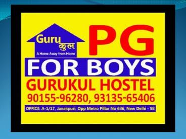 GURUKUL BOYS PG IN JANAK PURI FOR STUDENTS AC OR NON AC