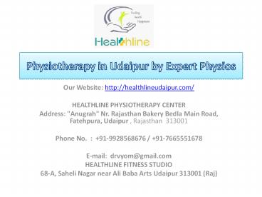 Physiotherapy in Udaipur by Expert Physios