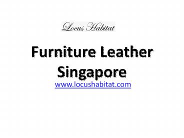 Furniture Leather Singapore - www.locushabitat.com (1)